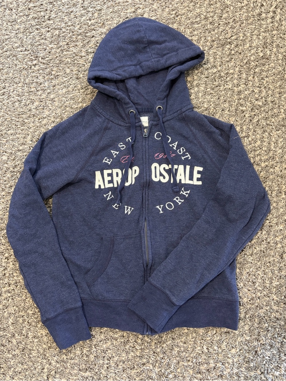 Aeropostale Kids Dark Navy Full-Zip Hoodie with Logo